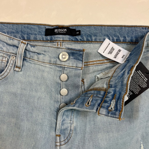 Hudson distressed denim wide leg ankle jeans size 30 - Picture 4 of 14